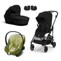  - Carucior 3 in 1 Cybex Melio Carbon pentru copii, modern, cu landou si scoica Aton S2 - 2