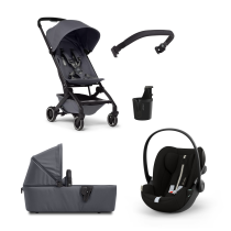 Carucioare copii - Carucior 3 in 1 pentru copii Joolz Aer+, cu bara, suport de pahar si scoica auto Cloud G Plus - 2