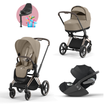 Carucior 3 in 1 pentru copii Cybex Priam 4.0, cu landou si scoica Cloud T Plus