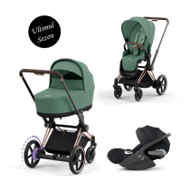  - Carucior 3 in 1 pentru copii Cybex E-Priam, cu landou si scoica auto Cloud T Plus - 2