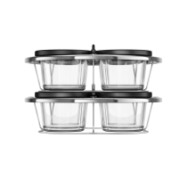 Casa si Curatenie / Aparate de gatit / Multicookere - Set 8 recipiente de sticla cu capac si suport Tefal XA6140E0, compatibile cu multicooker Tefal Cook4Me (seriile CY85xx, CY91xx) - 2