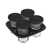 Set 8 borcane din sticla Tefal Easy Fry Silence XA1140E2, capace Incluse, 5L