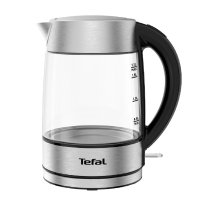 Дом и почистване / Закуски - Електрическа кана Tefal Glass KI772D38, 2200W, 1.7L, Термоустойчиво стъкло, Филтър против котлен камък, Неръждаема стомана/Черен - 1