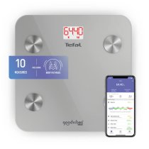 Ingrijire personala / Cantare corporale - Cantar Inteligent Tefal Goodvibes Life BM9600S1, 10 Indicatori, Bluetooth, Max 160kg, Sticla Termica, Argintiu - 1
