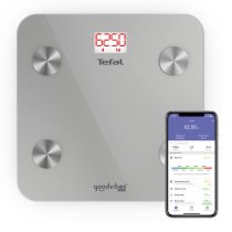 Лична грижа / Телесни везни - Tefal Goodvibes Life BM9600S1 Умна везна, 10 индикатора, Bluetooth, макс. 160 кг, термостъкло, сребристо - 2
