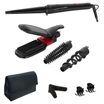 Ingrijire personala / Ingrijire par si unghii - Aparat de coafat 9 in 1 Rowenta x Karl Lagerfeld Infinite Looks CF422LF0, 9 accesorii, invelis ceramic, varf rece, 48 W - 1