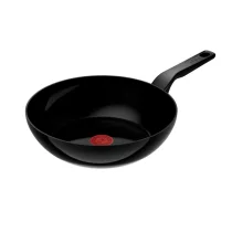 Уок тиган Tefal Renew 28 см C4321923, рециклиран алуминий, Thermo-Signal, индукция, керамично покритие, черен