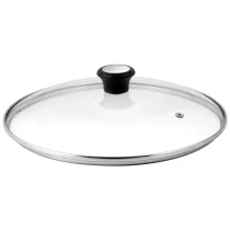  - Capac de sticla Tefal Exception 24 cm 28097512, margine inox, orificiu abur, maner - 1