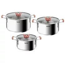 Дом и почистване - Комплект от 6 Tefal Opti'Space G720S674, тенджера 18 см, тенджери 20/24 см, неръждаема стомана, индукция - 1