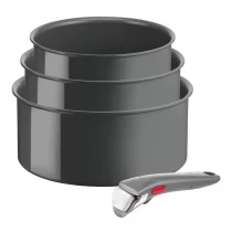 Tefal Ingenio Renew L2609402 Комплект от 4 части, подвижна дръжка, керамично незалепващо покритие, съвместим с индукция