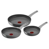House and Cleaning / Μαγειρικά σκεύη - Σετ 3 τηγανιών Tefal Renew ON C4279132, 20/24/28 cm, ανακυκλωμένο αλουμίνιο, κεραμική επίστρωση, θερμοσήμα, επαγωγικό, γκρι - 1