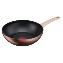 Casa si Curatenie / Articole de bucatarie - Tigaie Wok Tefal Eco-Respect G2541902, 28 cm, Aluminiu 100% Reciclat, Titanium Pro, Thermo-Signal, Inductie, Maro - 1