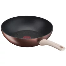 Casa si Curatenie / Articole de bucatarie - Tigaie Wok Tefal Eco-Respect G2541902, 28 cm, Aluminiu 100% Reciclat, Titanium Pro, Thermo-Signal, Inductie, Maro - 2