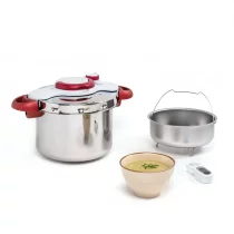 House and Cleaning / Μαγειρικά σκεύη - Χύτρα ταχύτητας Tefal ClipsoMinut Perfect P4620733, 6 λίτρα, επαγωγική, ανοξείδωτο ατσάλι, αφαιρούμενος χρονοδιακόπτης, 5 συστήματα ασφαλείας, ασημί - 1