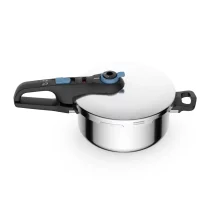 Дом и почистване - Tefal Secure Trendy P2580402 Тенджера под налягане, 4 л, Индукция, 2 програми за готвене, 5-точкова система за безопасност, Неръждаема стомана, Сребърен - 2