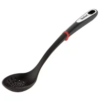 Paleta strecuratoare Tefal Ingenio K2060314, Rezistenta termica 230 grade, Inel silicon, Plastic, Negru