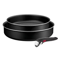 Дом и почистване - Tefal Ingenio Generous Cook комплект от 3 части L3129053, тиган 22/26 см, титаниево незалепващо покритие, термосигнал, индукция - 1