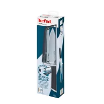 Casa si Curatenie / Articole de bucatarie - Cutitul bucatarului cu suport de ascutire Tefal Ever Sharp K2569004, 16.5 cm, Tehnologie Dual Pivot, Otel german, Negru - 2