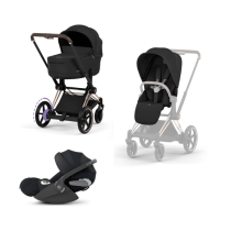 Carucior 3 in 1 pentru copii Cybex E-Priam Comfort, premium, cu scoica Cloud T Plus