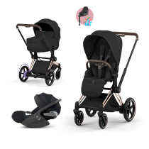 Cybex E-Priam Style количка 3 в 1 с кош за носене и кош за носене Cloud T Plus