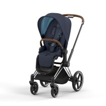 Carucioare copii / Carucioare 3 in 1 - Pachet promotional 3 in 1 Cybex Priam, premium, cu landou si scoica auto Cloud T - Nautical Blue cu cadru Chrome Brown - 2