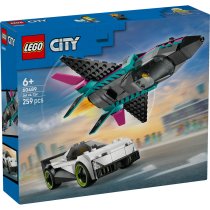  - LEGO City Avion cu reactie vs masina 60489, Set de Curse 2-in-1, pentru copii - 2
