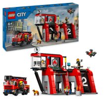  - Set LEGO City Statie si camion de pompieri 60414, pentru copii - 1