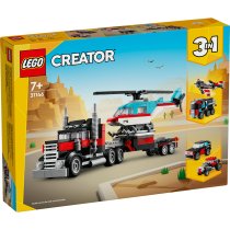Jucarii / LEGO / LEGO Creator - LEGO Creator 3 in 1 Camioneta-platforma cu elicopter 31146, Jucarie Vehicule - 2
