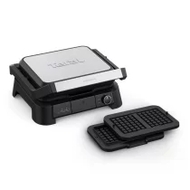 Tefal SuperGrill Πολυλειτουργική Ηλεκτρική Ψησταριά 4 σε 1 GC517DE0, 2000W, Αφαιρούμενες Πλάκες, Μαύρο/Ασημί