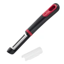Accesoriu pentru Decojit Legume si Fructe Tefal Ingenio+ K1992034, Lame Duble, Inox, Negru/Rosu