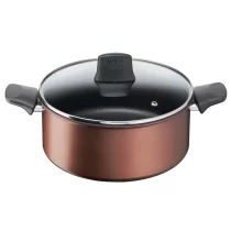  - Tefal Eco Respect 24 см тенджера с капак, термо индикатор, индукция, черна - 1
