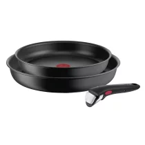  - Tefal Ingenio Ultimate комплект от 3 части: тиган 22/26 см + подвижна дръжка, титанов, индукционен, черен - 1