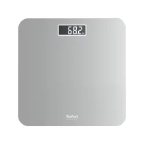 Tefal Premiss PP1801V0 Везни за баня, 160 кг, Точност 100 г, Стъклена платформа 30x30 см, Ултратънък дизайн, Сребрист