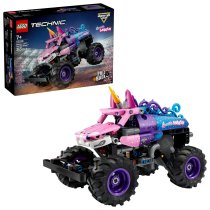 LEGO Technic Monster Jam Sparkle Smash 42220, Camion Gigant cu Motor cu Arc si Detalii de Unicorn, 243 Piese