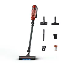 Aspirator vertical Rowenta X-Force 8.80 Animal RH1871E0, 250W, 100 AW, autonomie 45 min, perie LED, Rosu/Negru