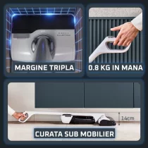  - Rowenta X-Clean 12 GZ7267E0 ηλεκτρική σκούπα πλύσης, 230W, 550 σ.α.λ., αυτονομία 60 λεπτών, αυτοκαθαρισμός και αυτοστέγνωμα, λευκό - 2