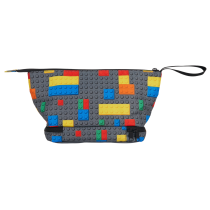 Jucarii / Ghiozdane si Genti - Geanta de Toaleta LEGO Colorful Bricks, Borseta Voiaj, cu Compartiment Dublu, 3L - 2