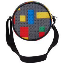 Jucarii / Ghiozdane si Genti - Geanta Rotunda Crossbody LEGO Colorful Bricks, Rucsac Umar, 1.2L - 2
