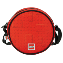 Чанта LEGO Brick Round Crossbody 20369-2611, Регулируема презрамка, Емблематичен дизайн с тухлички, Водоустойчив материал