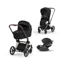 Carucior 3 in 1 pentru copii Cybex Priam 4.0, cu landou si scoica Cloud T Plus